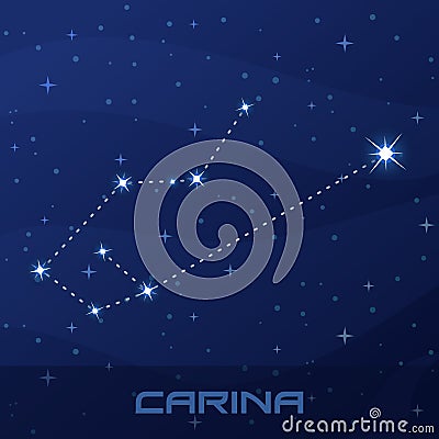 Constellation Carina, Keel, night star sky Vector Illustration