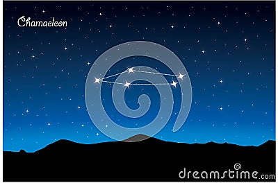 Constellation of Chamaeleon Stock Photo