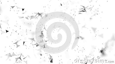 Constellation of grey line segments on the white background. Stock Photo