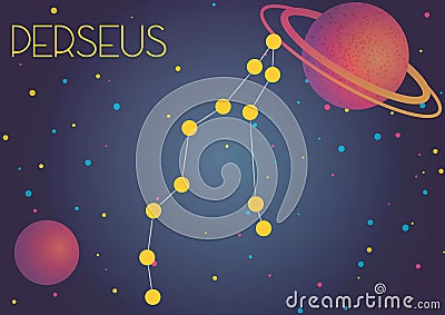 The constellation Perseus Vector Illustration