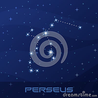 Constellation Perseus, Hero, night star sky Vector Illustration