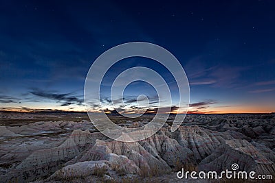 Constellation of Ursa Major over badlands Stock Photo