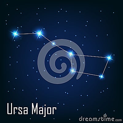 The constellation Ursa Major star in the night Vector Illustration