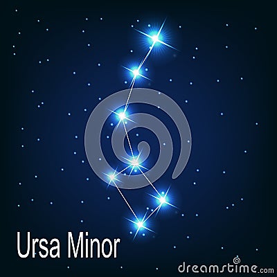 The constellation Ursa Minor star in the night Vector Illustration