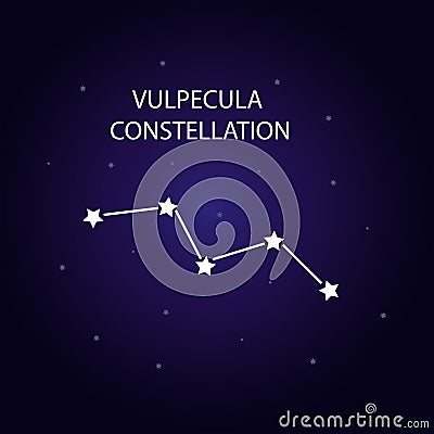 The constellation of Vulpecula with bright stars. Vector illustration. Vector Illustration