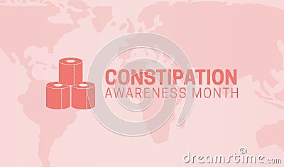 Constipation Awareness Month Illustration Theme with Toilet Paper Vector Illustration