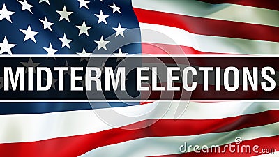 Constituency election on a USA background, 3D rendering. United States of America flag waving in the wind. Voting, Freedom Stock Photo