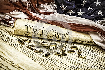 Constitution and bullets Stock Photo