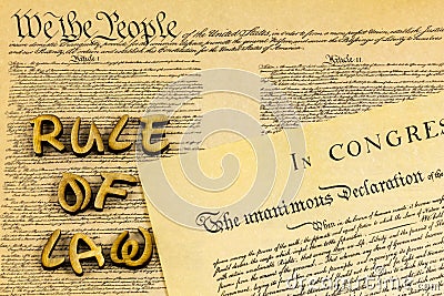 Constitution USA rule of law people declaration independence due process Stock Photo