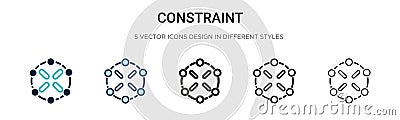 Constraint icon in filled, thin line, outline and stroke style. Vector illustration of two colored and black constraint vector Vector Illustration