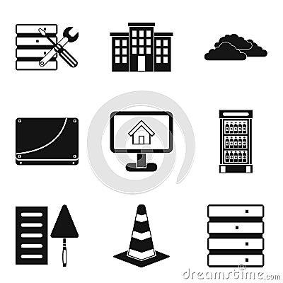 Construct the house icons set, simple style Vector Illustration