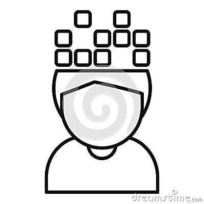 Construct person memory icon outline vector. Cognitive power Vector Illustration