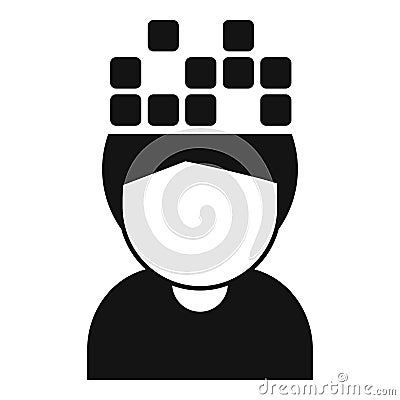 Construct person memory icon simple vector. Cognitive power Vector Illustration