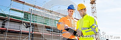 Construct Site Engineer Pointing. Worker Inspector Stock Photo