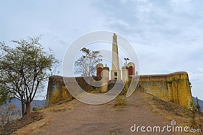 Back side view of Char Bhinti or four walls near fort Ajinkyatara in Satara city, Maharashtra India Stock Photo