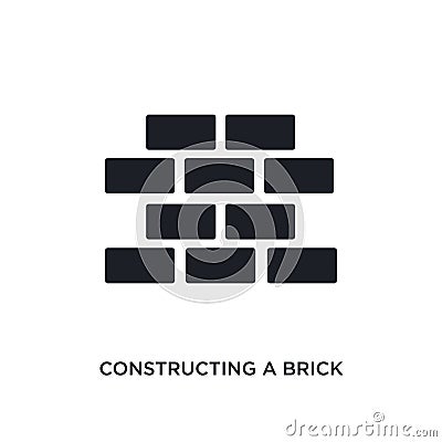 constructing a brick wall isolated icon. simple element illustration from construction concept icons. constructing a brick wall Vector Illustration