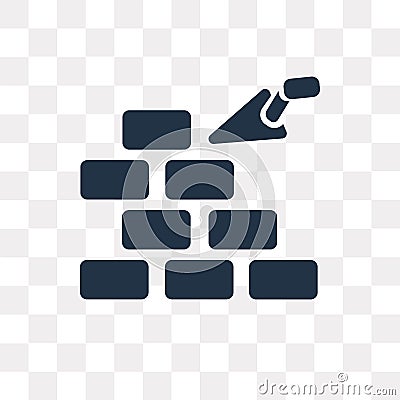 Constructing a Brick Wall vector icon isolated on transparent ba Vector Illustration