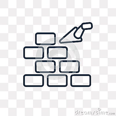 Constructing a Brick Wall vector icon isolated on transparent ba Vector Illustration