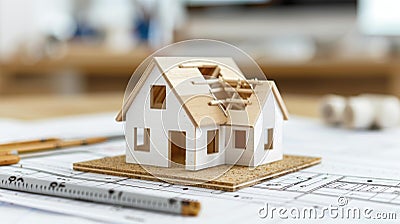 Constructing a house from scratch, watching walls go up to create a home with a solid framework Stock Photo