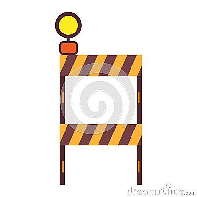 Construction barricade stop symbol traffic equipment boundary. Industry roadblock highway obstacle warning vector Vector Illustration