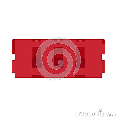 Construction barricade vector red icon sign. Barrier warning safery symbol. Danger traffic road zone. Highway border stop Vector Illustration