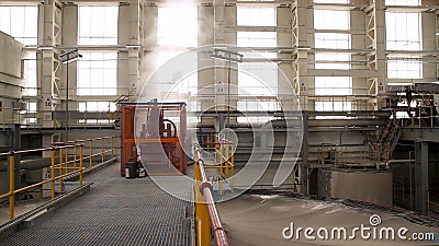 Construction of building interior of factory. Modern industrial building. Equipment and piping as found inside of Stock Photo