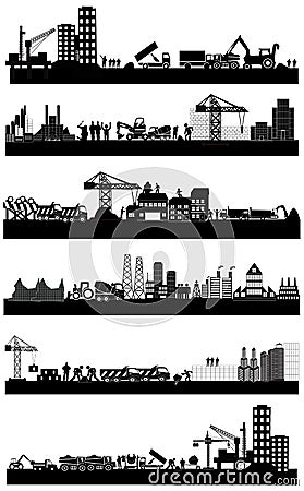 Construction building site Vector Illustration