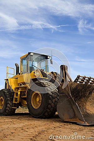 Construction Bulldozer Stock Photo