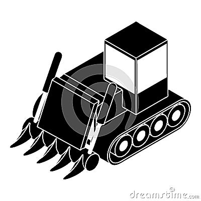 Construction bulldozer icon, simple style Vector Illustration