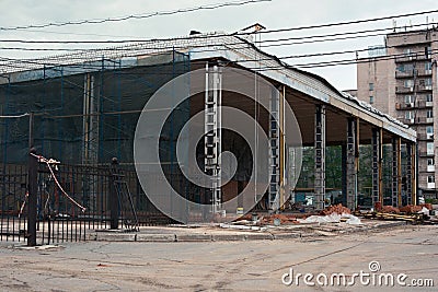 Construction of the bus station Editorial Stock Photo