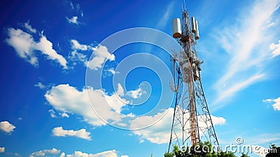 construction cell tower building Cartoon Illustration