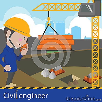 Construction and civil engineering Vector Illustration