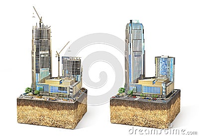 Construction concept. Cartoon Illustration