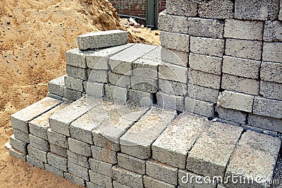 Construction concrete blocks Stock Photo