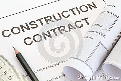 Construction contract Stock Photo