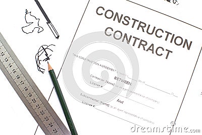 Construction Contract Stock Photo