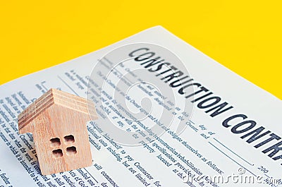 Construction contract and house. concept of real estate and planning of building a house. project Editorial Stock Photo