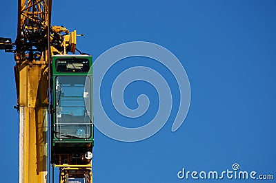 Construction crane cabine Stock Photo