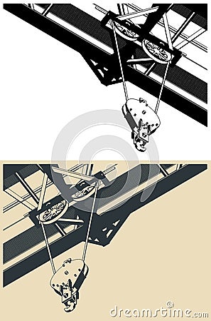 Construction crane hook close up Vector Illustration