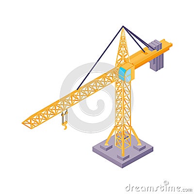 Construction Crane Icon Cartoon Illustration