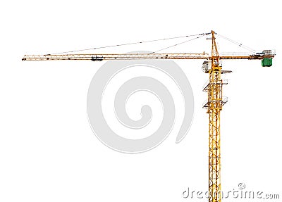 Construction crane isolated white background Stock Photo