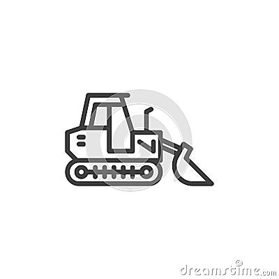 Construction crawler truck line icon Vector Illustration