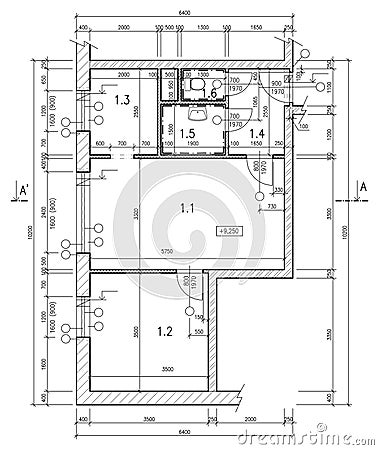 Construction drawing Stock Photo