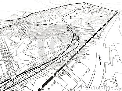 Construction Drawing Stock Photo