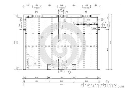 Construction drawing of a floor slab Vector Illustration