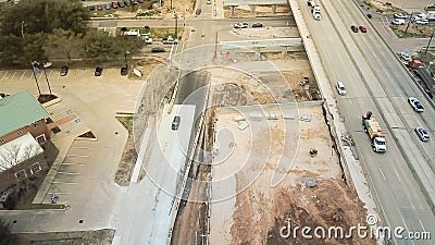 Construction of elevated highway in progress in Houston, Texas, Stock Photo