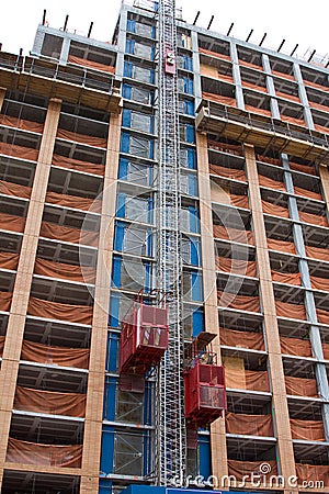 Construction elevators Stock Photo