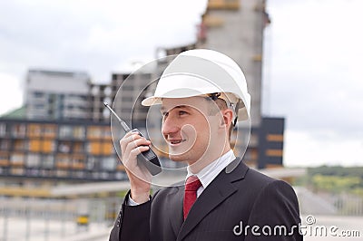 Construction engineering worker/manager Stock Photo