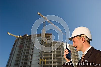 Construction engineering worker/manager Stock Photo