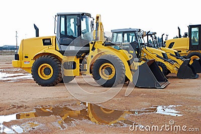 Construction excavators Stock Photo